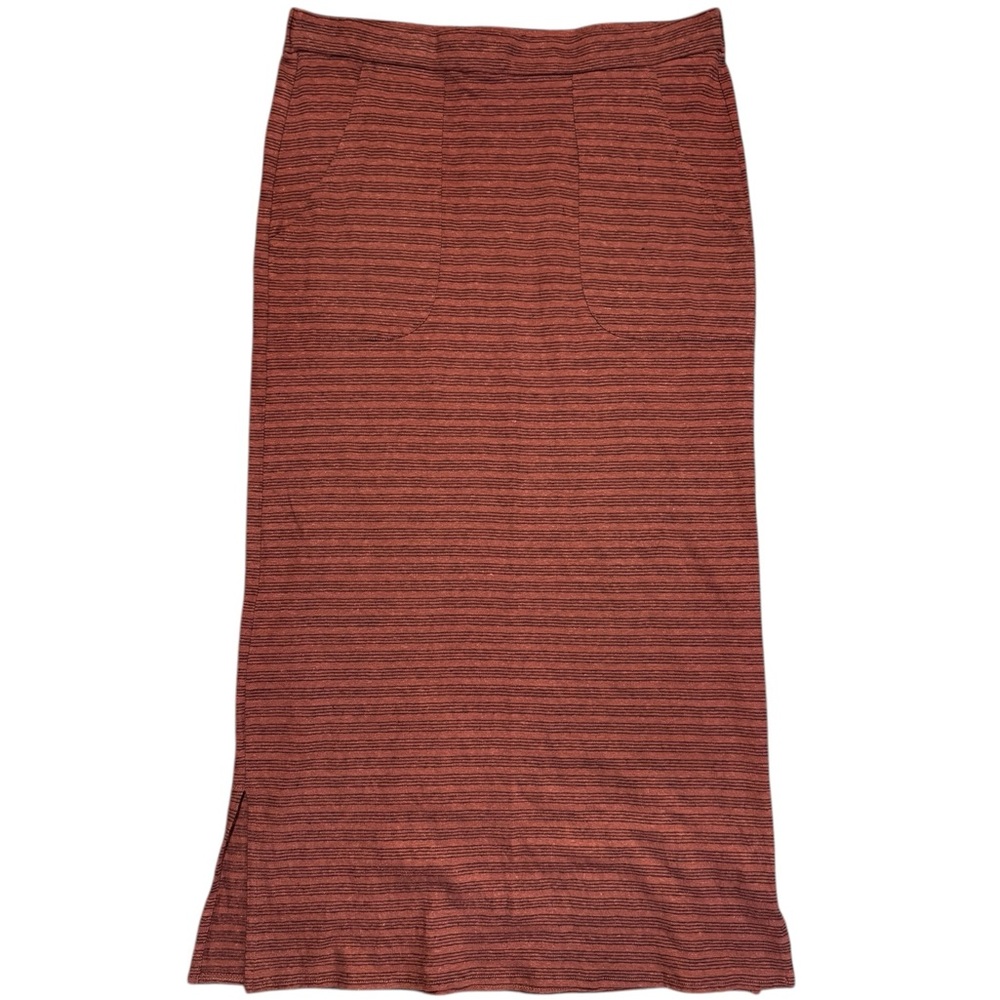 PrAna Tulum Maxi Skirt M Organic Hemp Cotton Patch Pockets Boho Lounge